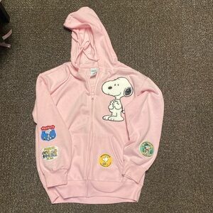 PEANUTS pink snoopy zip up